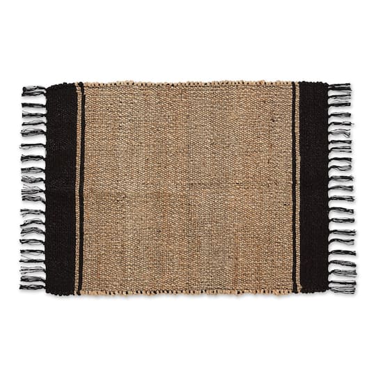 DII&#xAE; Black With Natural Jute Stripes Hand-Loomed Rug, 2ft. x 3ft.